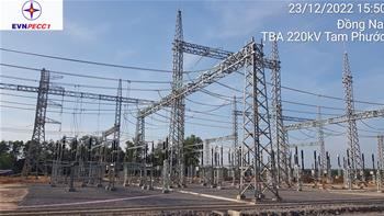 Đóng điện thành công giai đoạn 1 Trạm biến áp 220kV Tam Phước